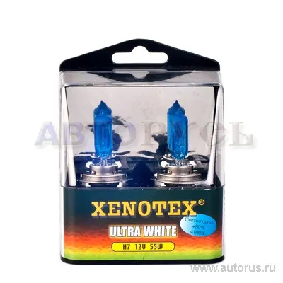 Лампа 12V H7 55W +80% XENOTEX ULTRA WHITE 2 шт. DUOBOX XENOTEX H7