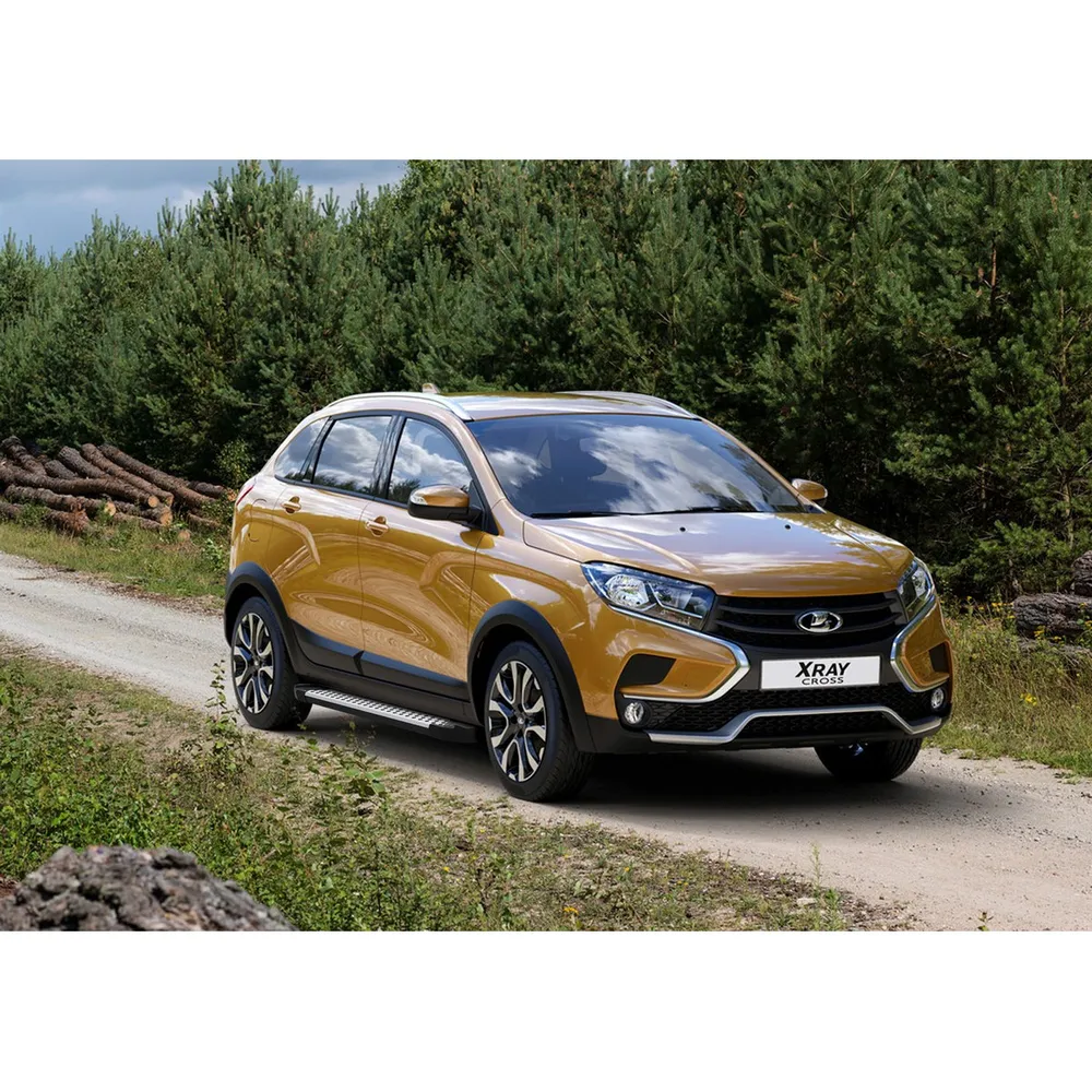 Порог-площадка Bmw-Style D173AL + комплект крепежа, RIVAL, Lada XRay Cross 2018- Lada X-Ray Cross D173AL.6005.1