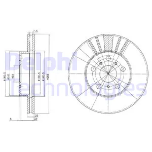 Диск тормозной TOYOTA CAMRY 86-91 DELPHI BG2596