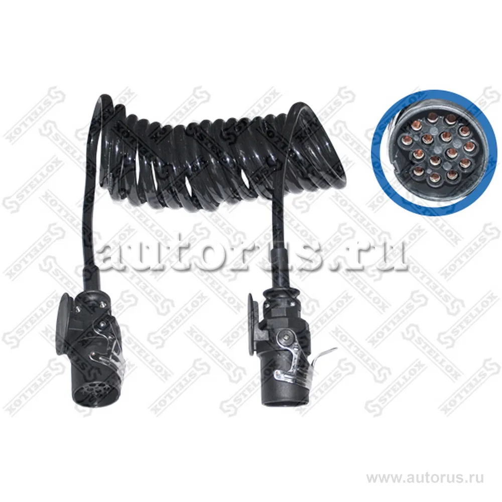 Кабель спиральный 15/15 полюсов, с 2 штекерами, 24V, Lmax 3500 Typ STELLOX 8801621_SX