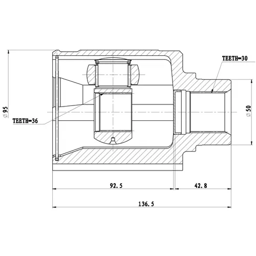 ШРУС внутренний NISSAN MURANO Z50 (02-- 07 ),- R ZIKMAR Z87617R