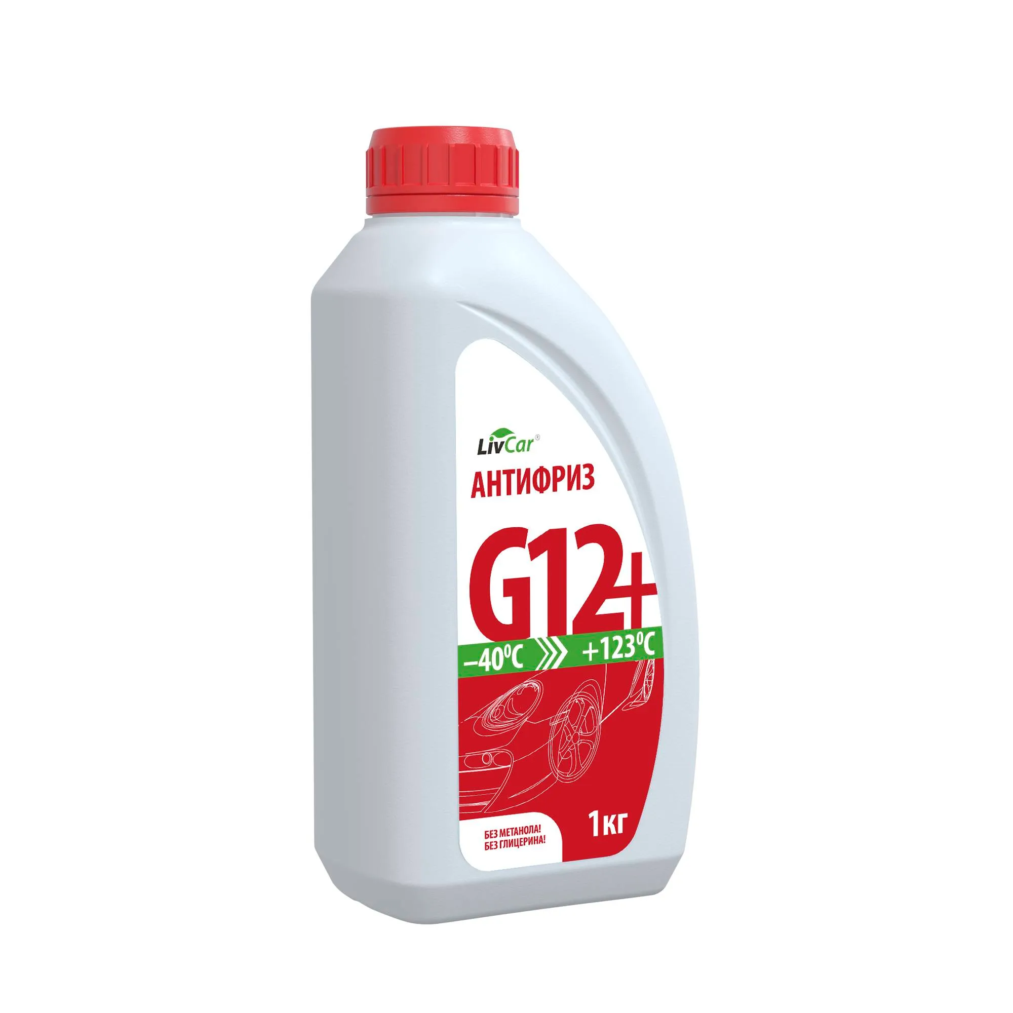 Антифриз LIVCAR Coolant G12+ готовый -40C красный 1 кг 2001-LCA-001R