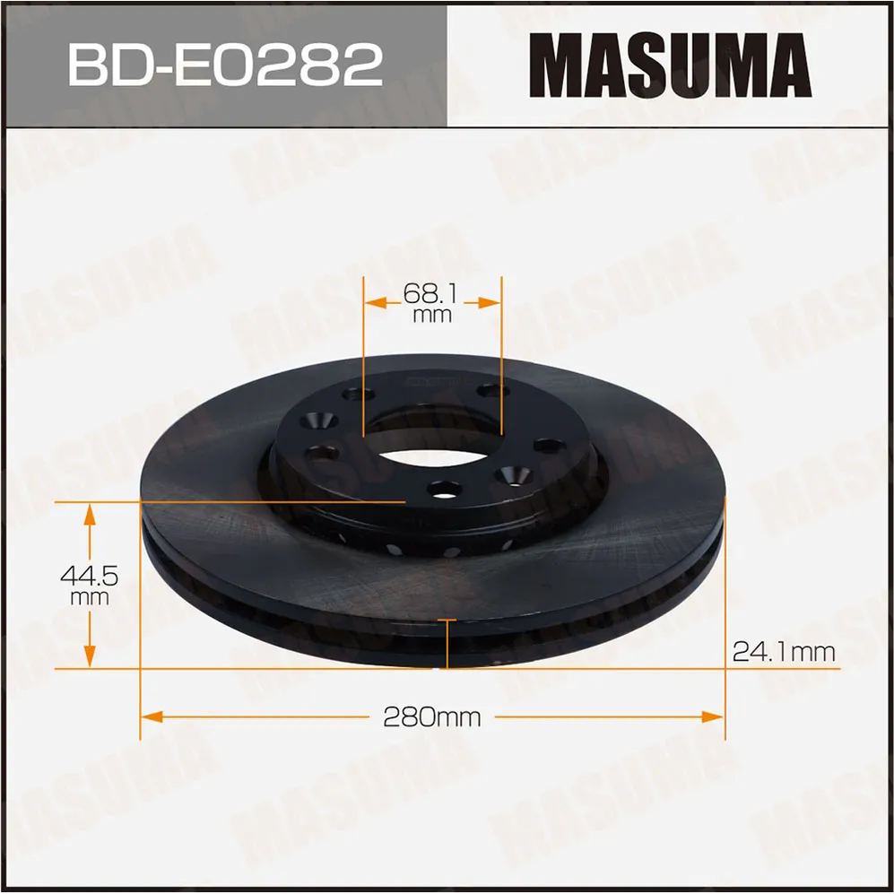 Диск тормозной MASUMA, front RENAULT DUSTER I, ARKANA 10- уп.2 MASUMA BDE0282