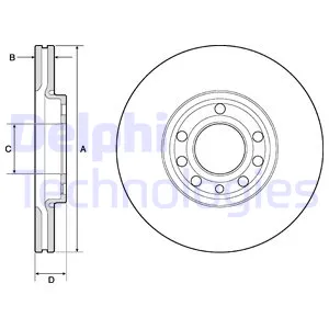 Диск тормозной OPEL VECTRA C/SIGNUM DELPHI BG3713C