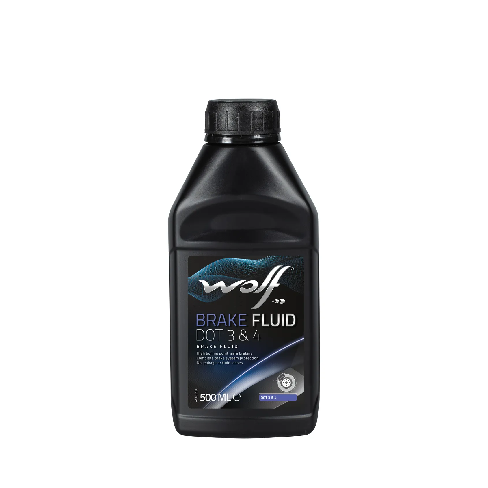 Жидкость тормозная DOT 3/4, BRAKE FLUID, 0.5л Wolf Oil 8307706