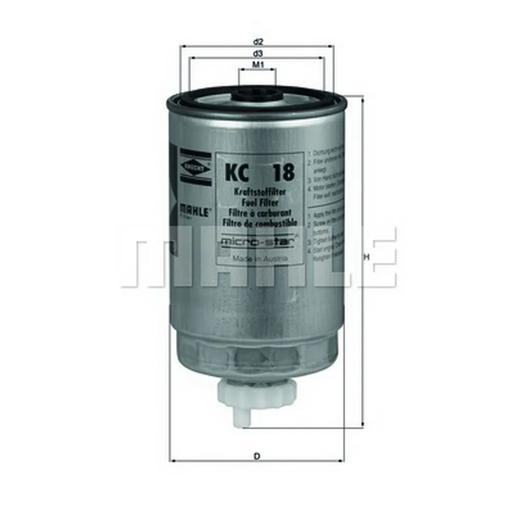 Фильтр топливный KNECHT/MAHLE KC 18