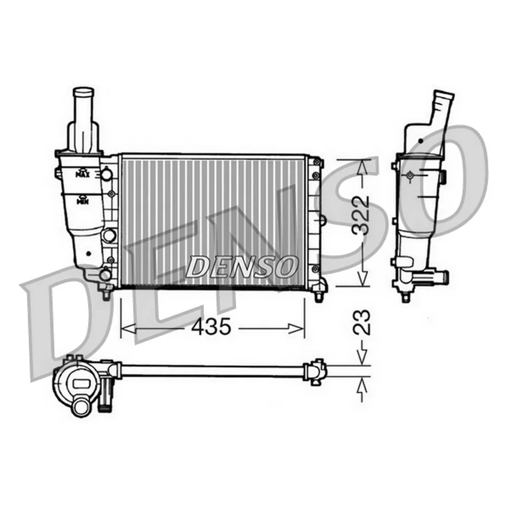 Радиатор системы охлаждения FIAT: PUNTO (176) 55 1.1 93 - 99 , PUNTO Van (176L) 1.1 96 - 00 / LANCIA