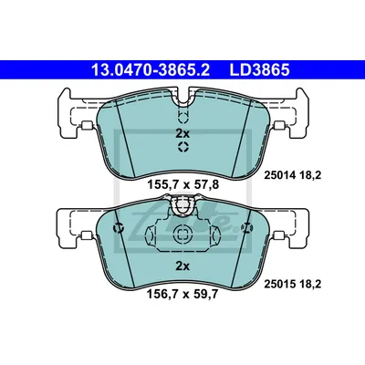 Колодки дисковые передние bmw f20 f21 1.4 1.6 1.4d-1.8d 10 ATE 13.0470-3865.2