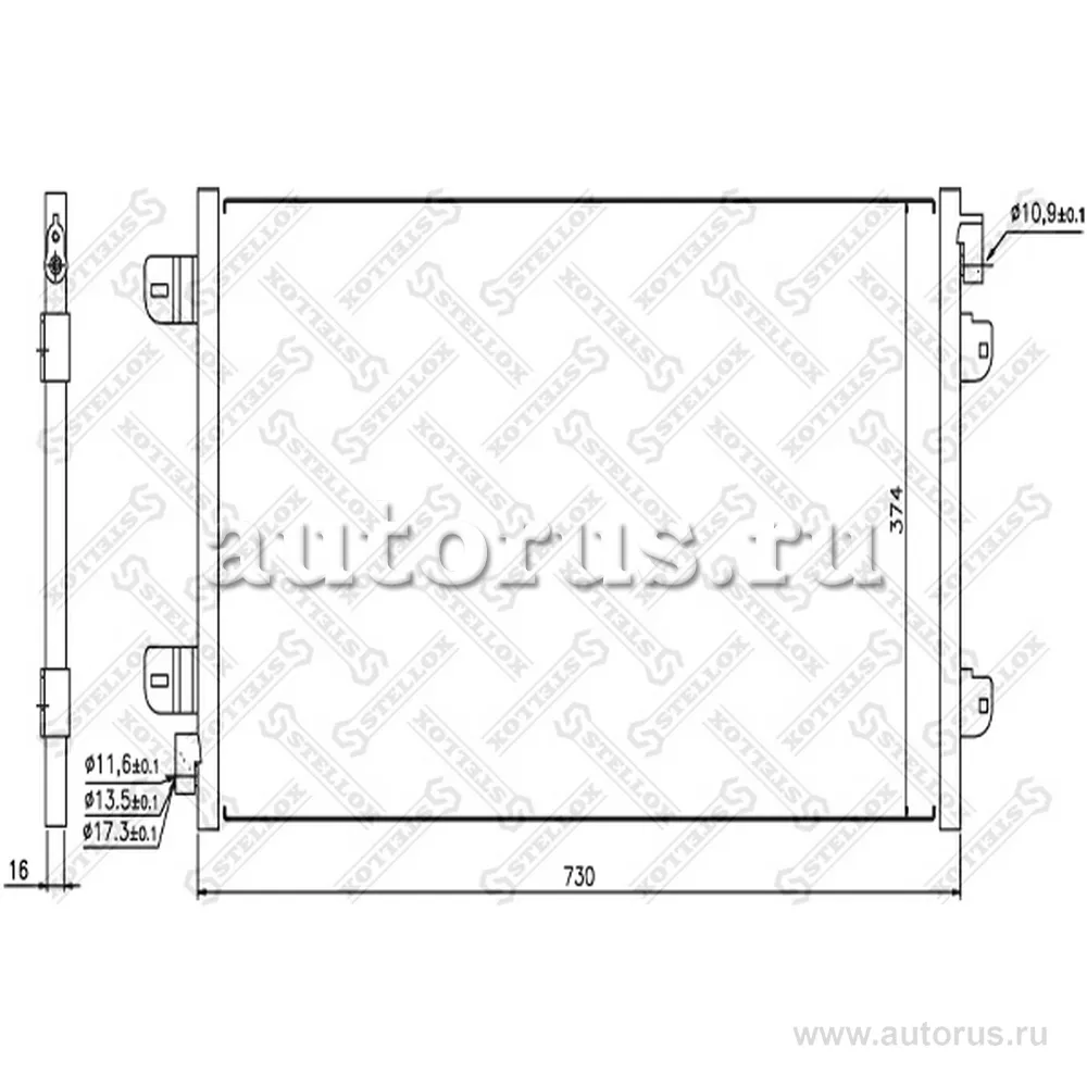 Радиатор конд. Renault Master, Nissan STELLOX 10-45149-SX