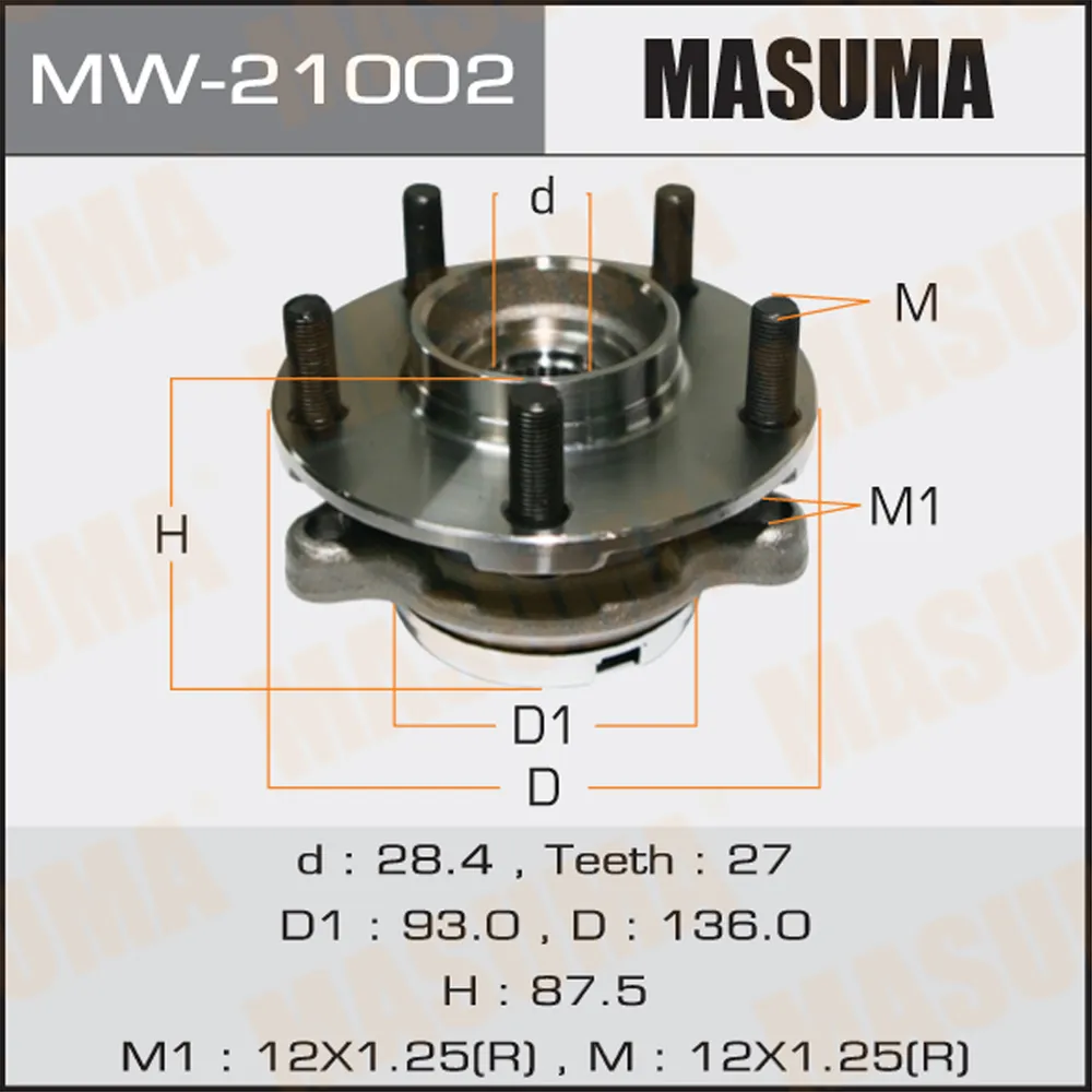 Ступица передняя NISSAN FUGA MASUMA MW-21002