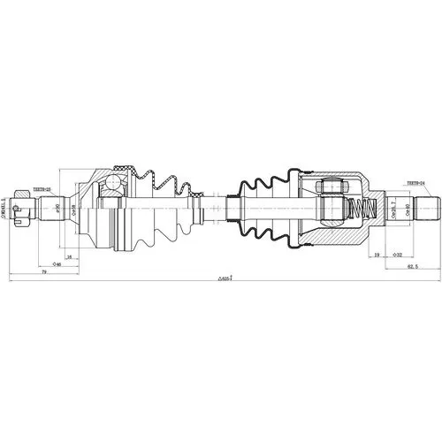 Приводной вал ZIKMAR Z88027R