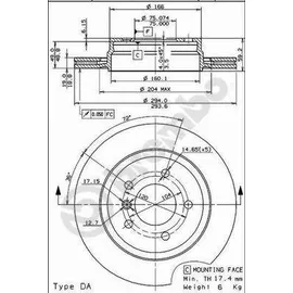 Диск тормозной передний 281MM вентилируемый окрашенный BREMBO 09.7720.11
