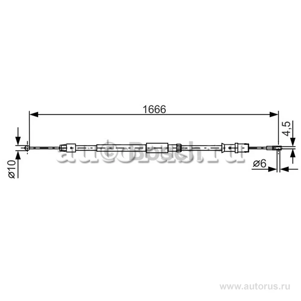 Трос ручного тормоза MB Sprinter/VW Crafter 3050 2006> BOSCH 1 987 482 032