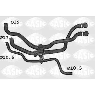 Патрубок радиатораrenault clio iikangoo express 1.4-1.6 97 SASIC SWH4308