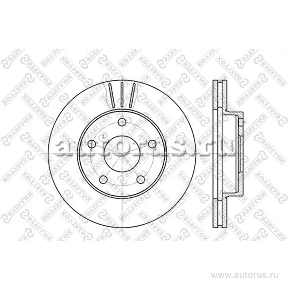 Диск тормозной передний FORD SCORPIO 2.0-2.5TD 86-94 STELLOX 60202524V_SX