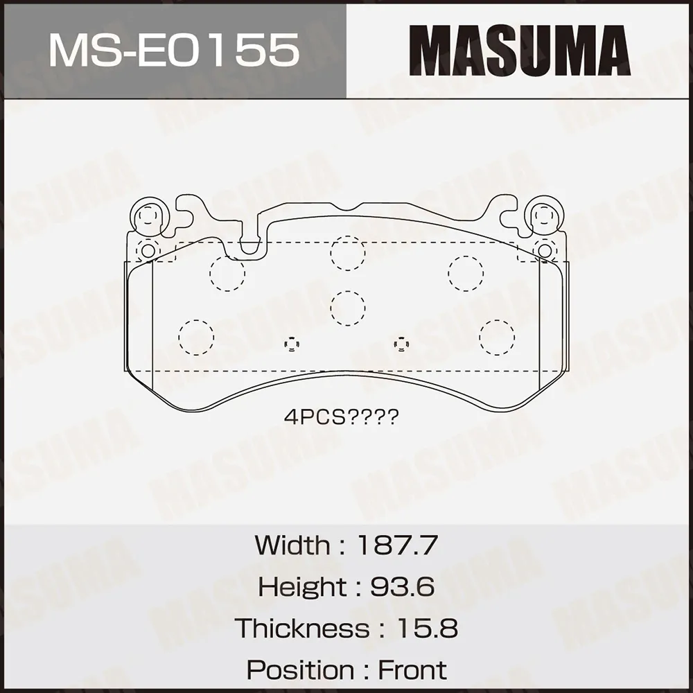 Колодки тормозные дисковые MASUMA MSE0155