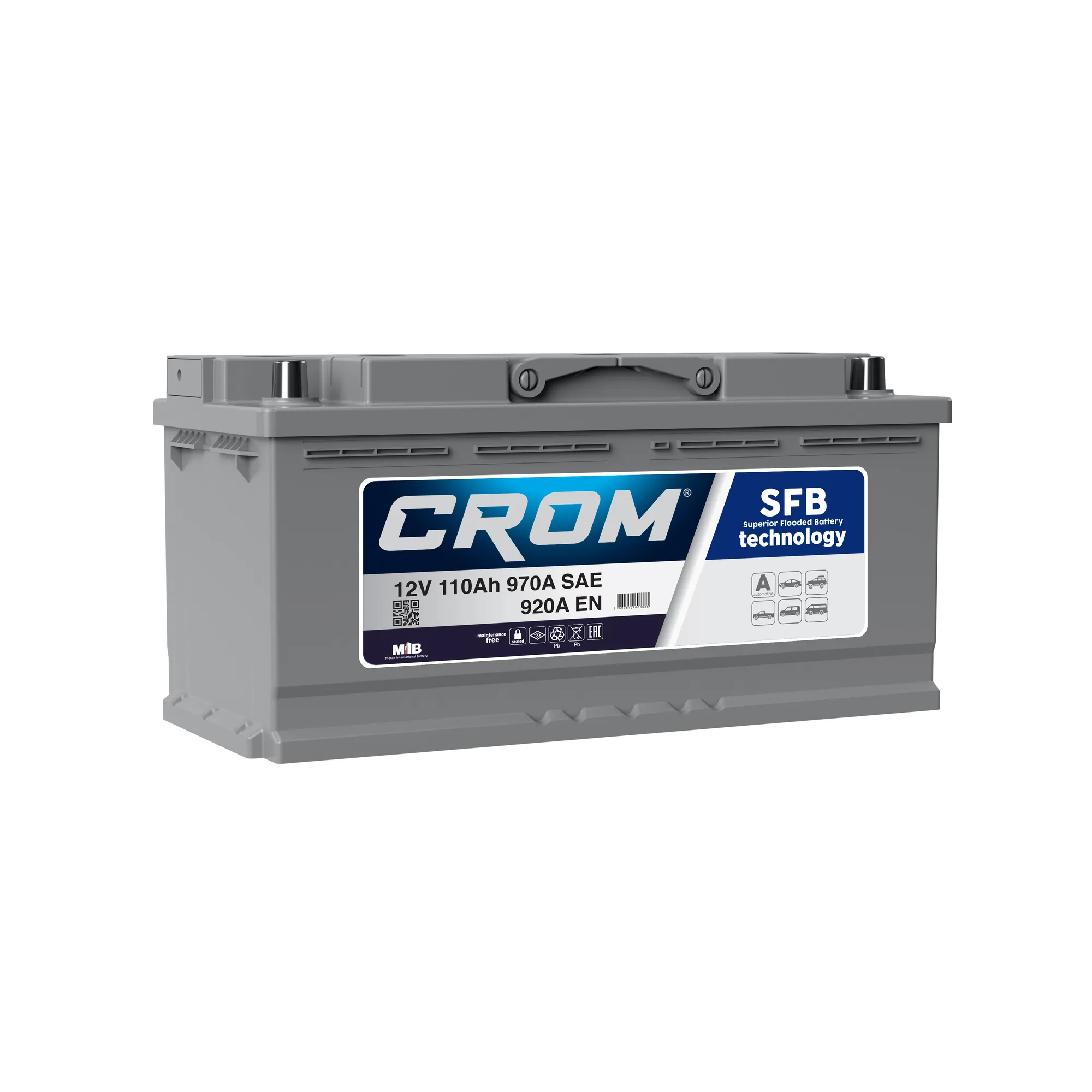 Аккумулятор CROM 110 А/ч Обратная 394x175x190 EN920 А