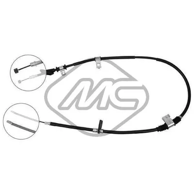 Трос ручника HYU COUPE ALL (DRUM BRAKE) SX-LH Metalcaucho 81976