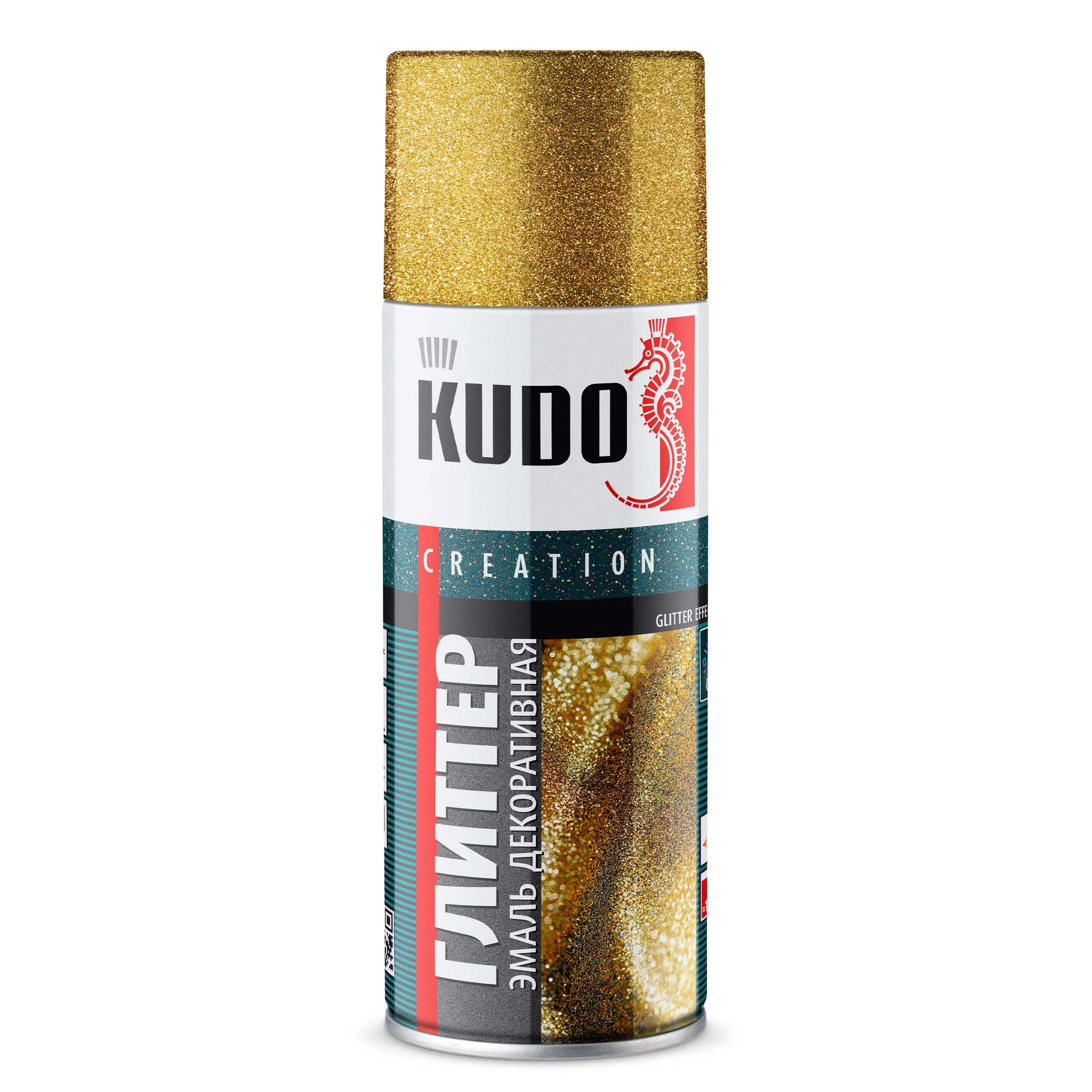 Эмаль декоративная «Глиттер» Золото 520 мл KUDO KU-C201