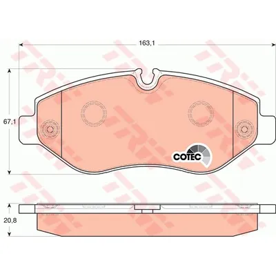 Колодки передние MB W639/3/5T-Sprinter/VW Crafter 30-50/Type Brembo TRW GDB1698