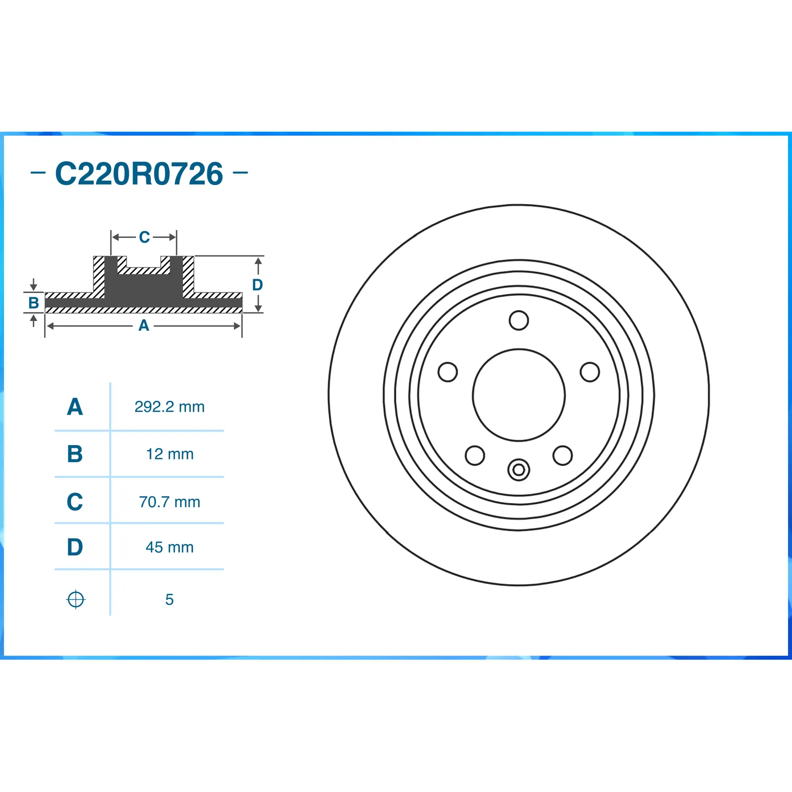 Диск тормозной задний GENERAL MOTORS CWORKS C220R0726