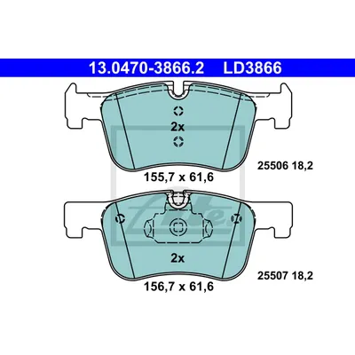 Колодки дисковые передние bmw 1 f20 1.6i1.8i2.0d 11 ATE 13.0470-3866.2