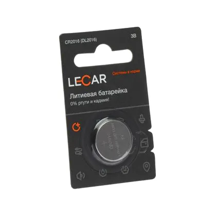Батарейка литиевая LECAR CR2016 3V (1 шт) LECAR000133106