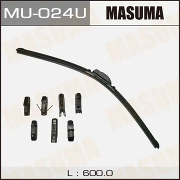 Щетка стеклоочистителя 600 мм бескаркасная 1 шт MASUMA Nano Graphite MU-024U