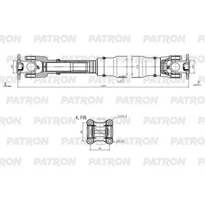 Вал карданный TOYOTA: Land Cruiser (120/150) Prado 2009-, Hilux PATRON PKR037