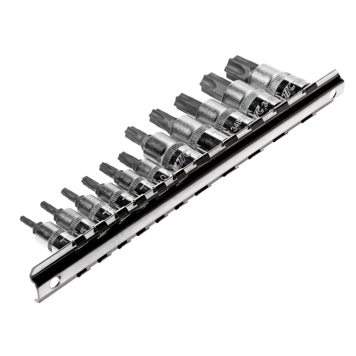 Набор головок торцевых 1/4 -3/8 TORX Т10Н-Т60Н с отверстием 11 предметов JTC-3902