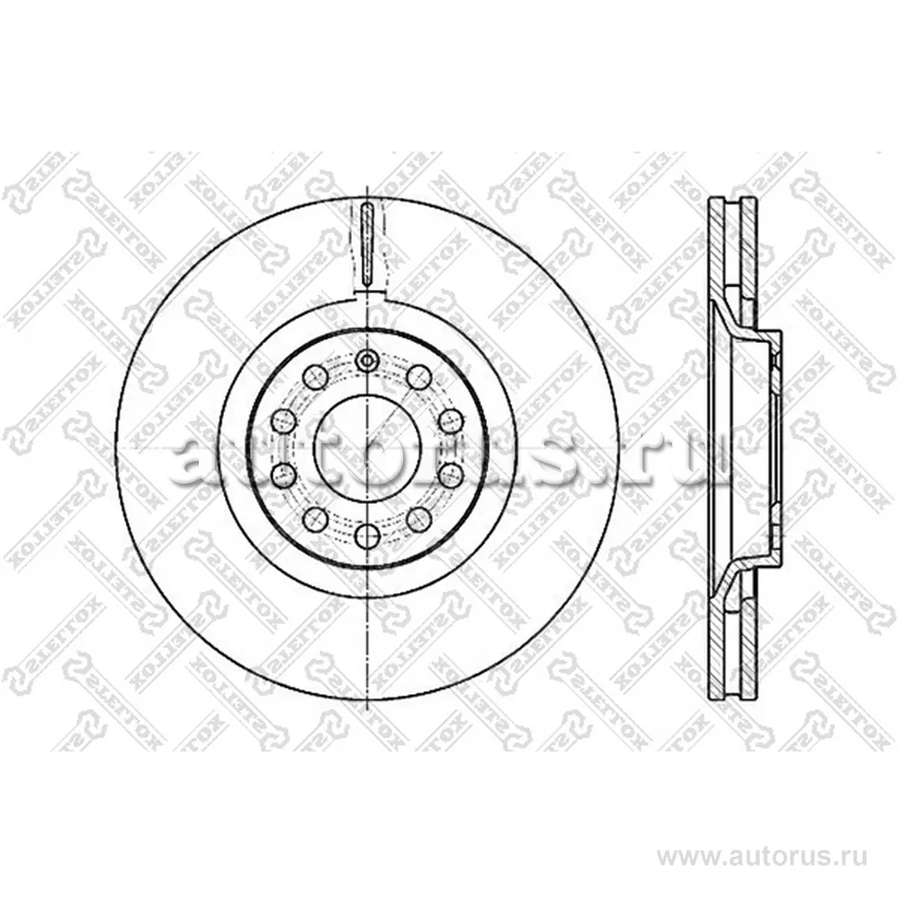 Диск тормозной передний AUDI A4/A6 2.0-3.0TDI 97> STELLOX 602047107V_SX
