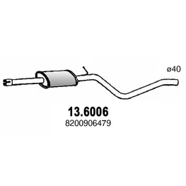Резонатор Рено Sandero 1.4-1.6 07- 13 ASSO 136006