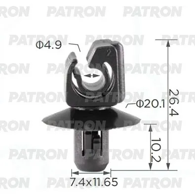 Клипса пластмассовая Ford Focus применяемость Клипса крепления тормозно PATRON P37-2711