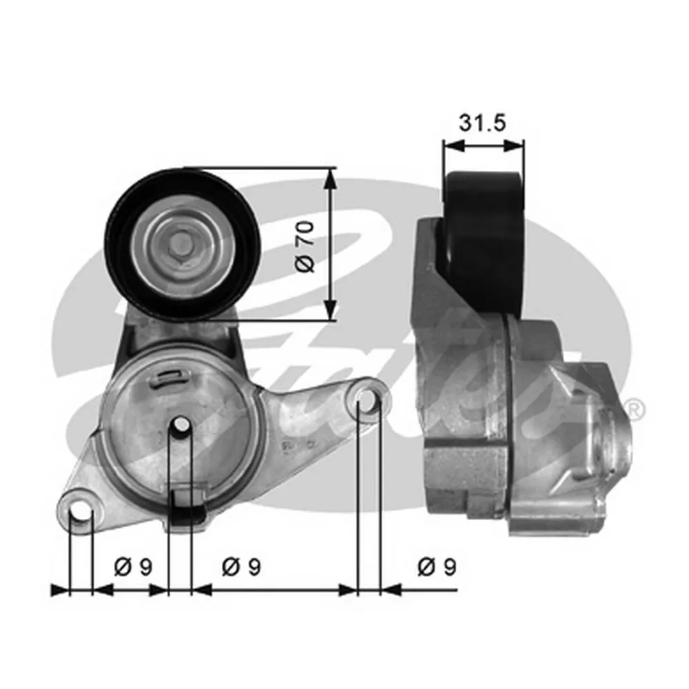 Натяжитель ремня приводного OPEL/GM/SAAB 2.83.6 02 GATES T38397