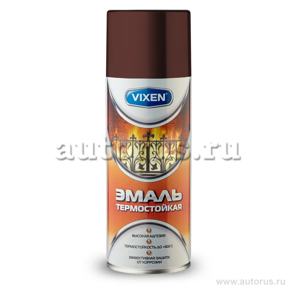 Эмаль термостойкая, VIXEN красно-коричневый, аэрозоль 520 мл VX-53005