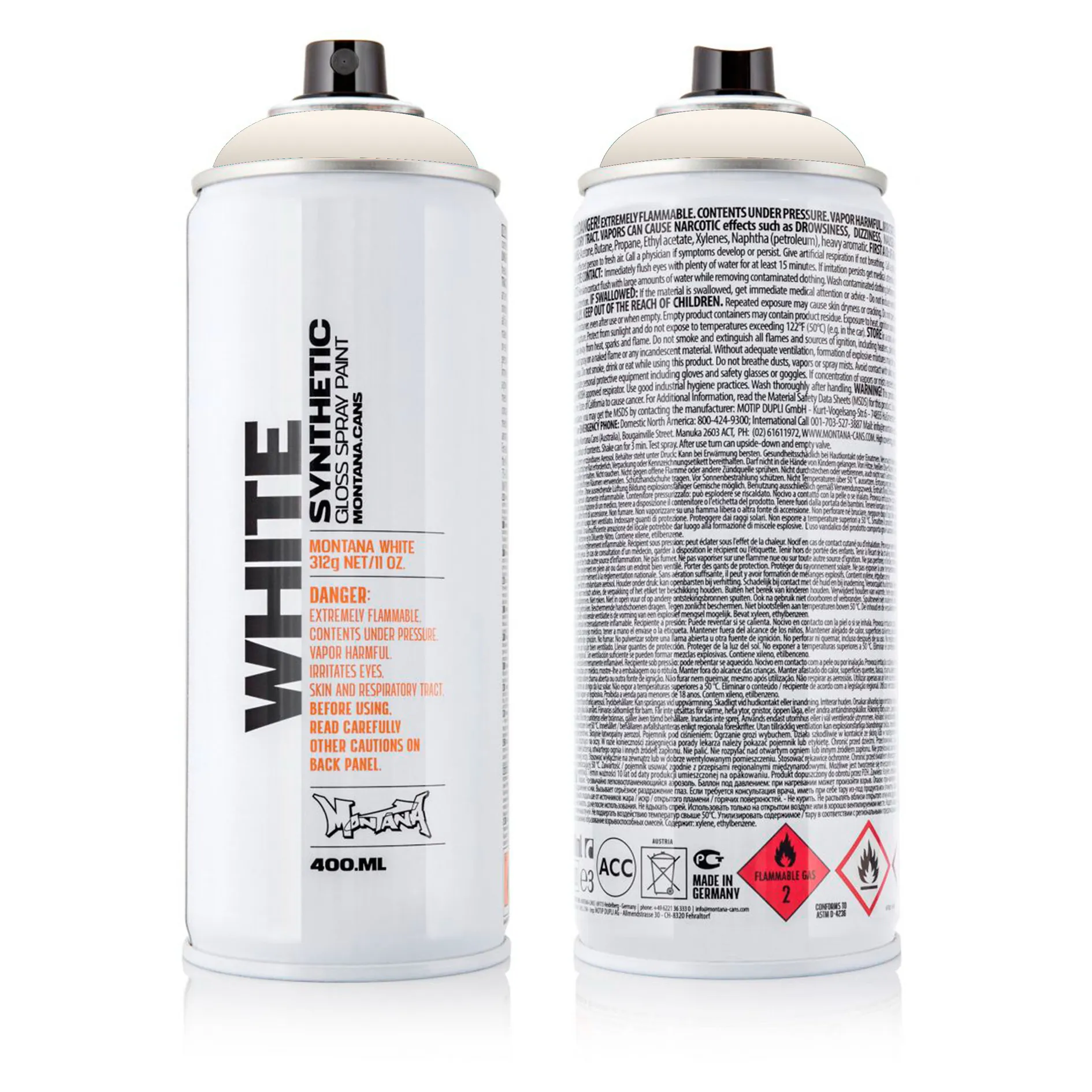 Краска WHITE белая MONTANA CANS 9100 WHT