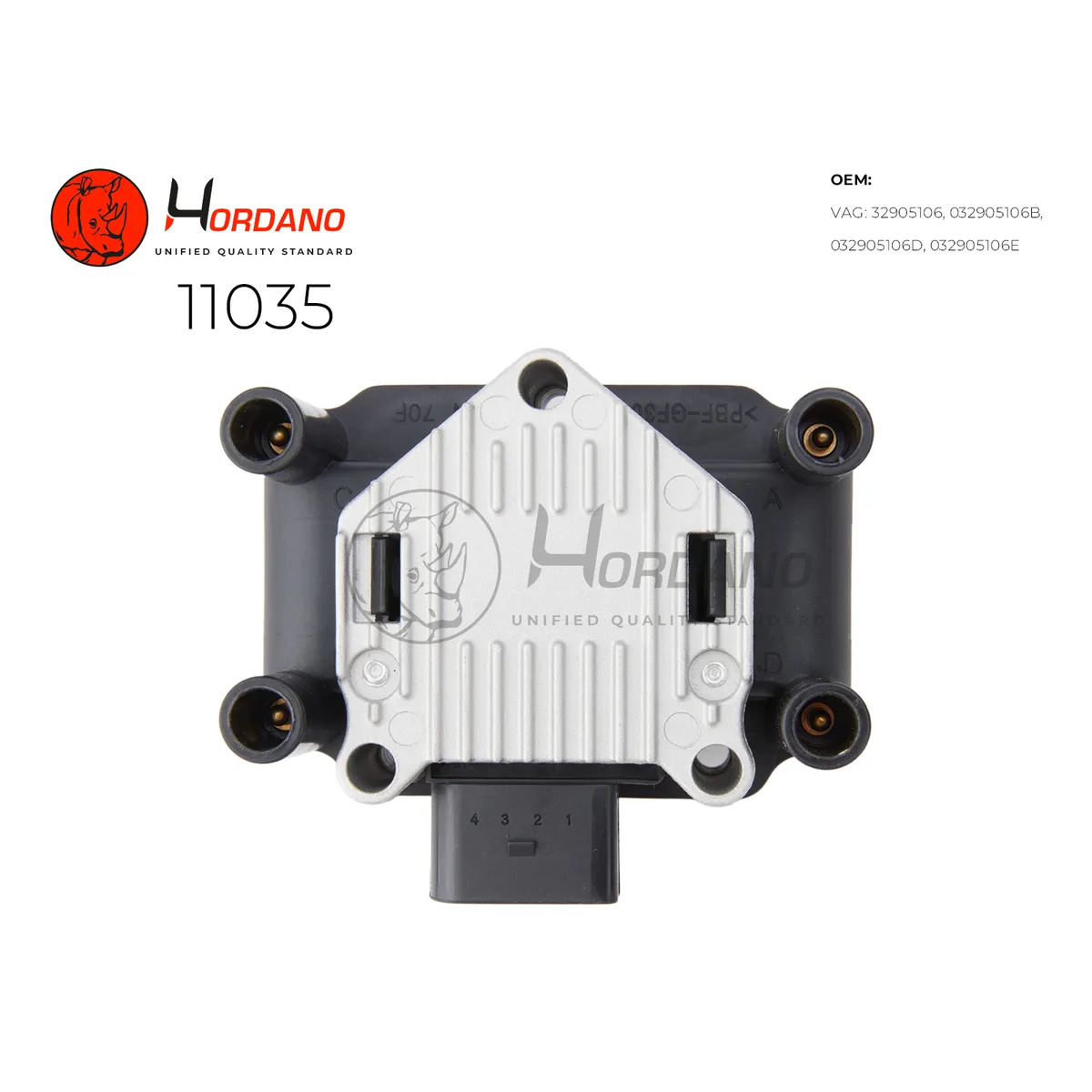 Катушка зажигания VW GOLF V (1K1) Хэтчбэк 10.03-09.08 1,6 Hordano 11035
