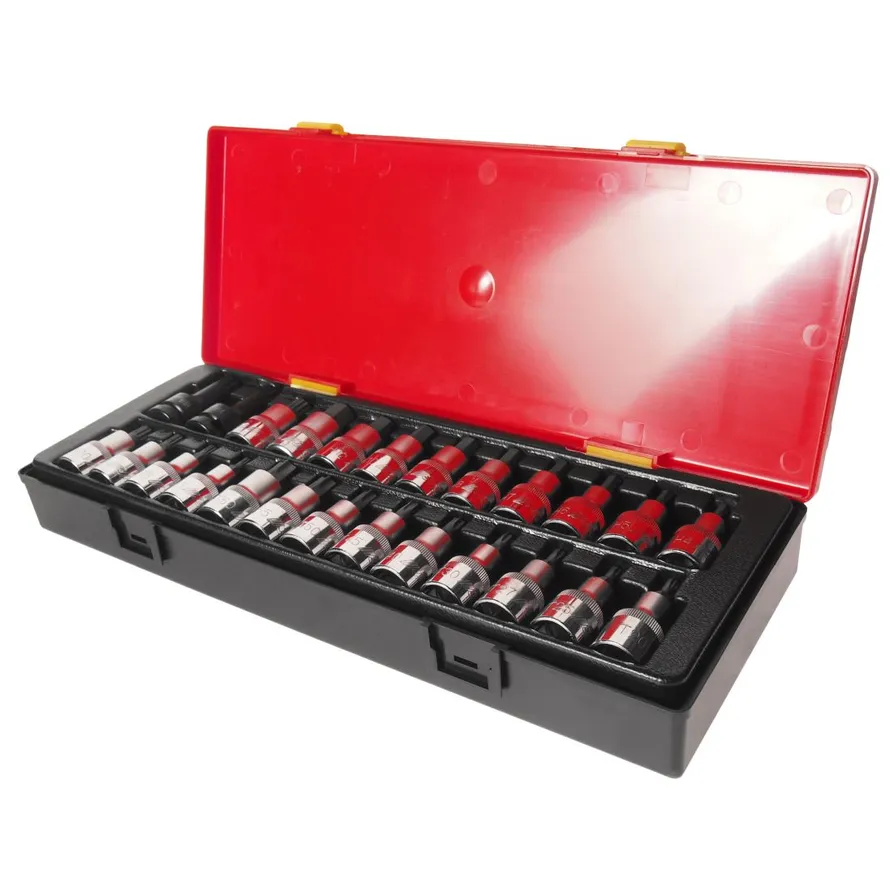 Набор бит-головок 1/2 HEX H4-H14, TORX T20-T60,SPLINE M5-M12 25 предметов JTC-K4251