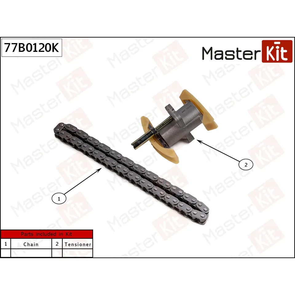 Комплект цепи ГРМ AUDI A4/A6 2.0 ALT/ 01-05 MASTERKIT 77B0120K