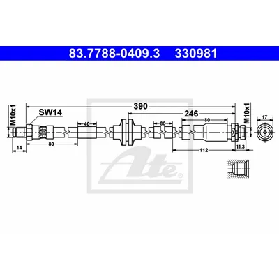 Шланг торм.зад.FORD FOCUS II 2005-2011