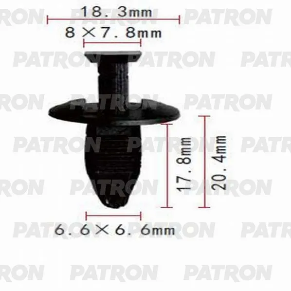 Клипса пластмассовая Ford применяемость: бампер PATRON P370757