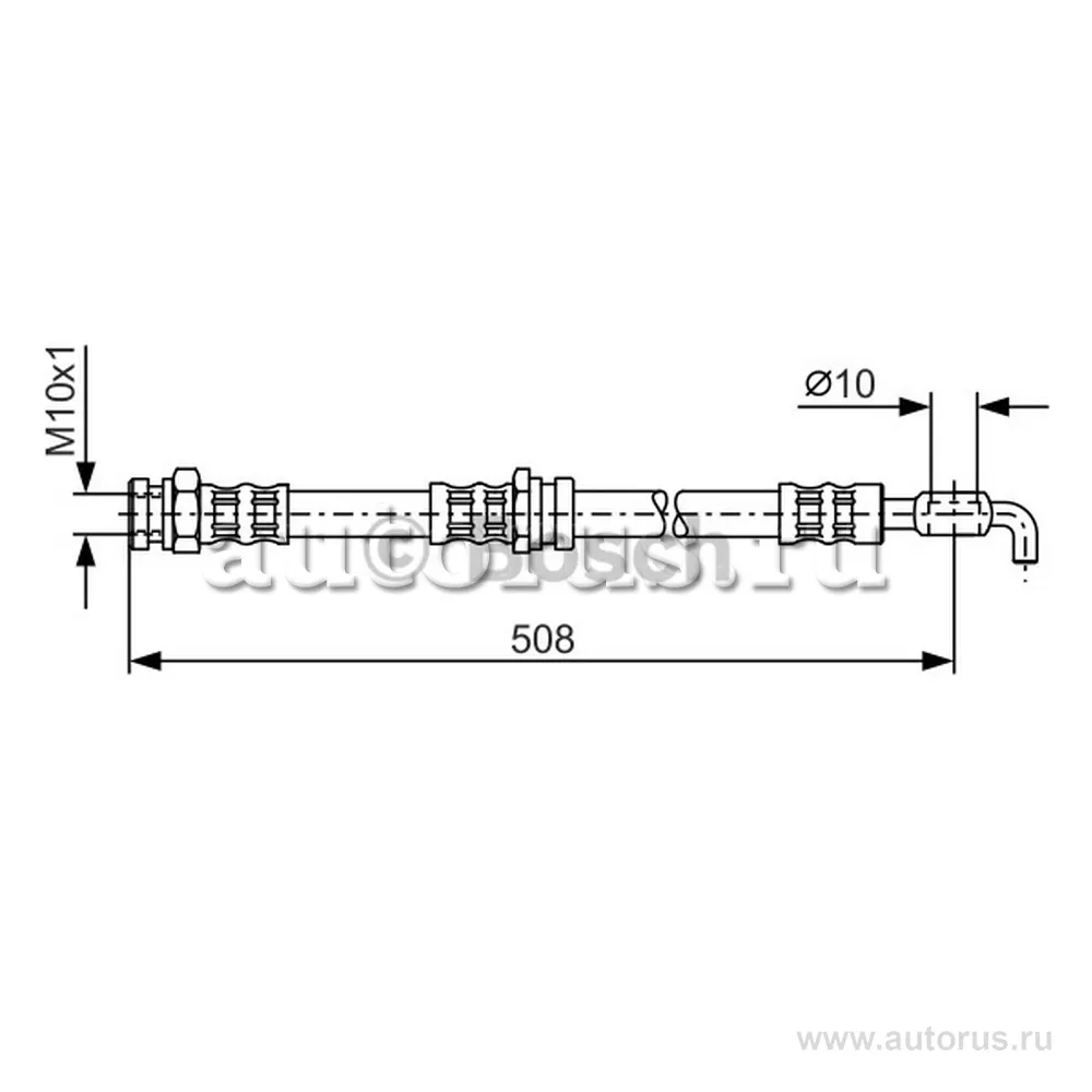 Шланг тормозной задний Mazda 626 GE 2.5 92 97 L 510 BOSCH 1 987 476 733