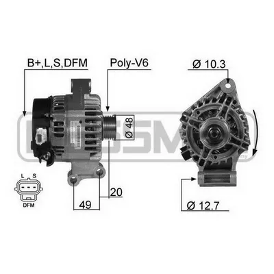 Генератор FORD FOCUS 1.4/1.6 98- (14V 105A) ERA 210357a