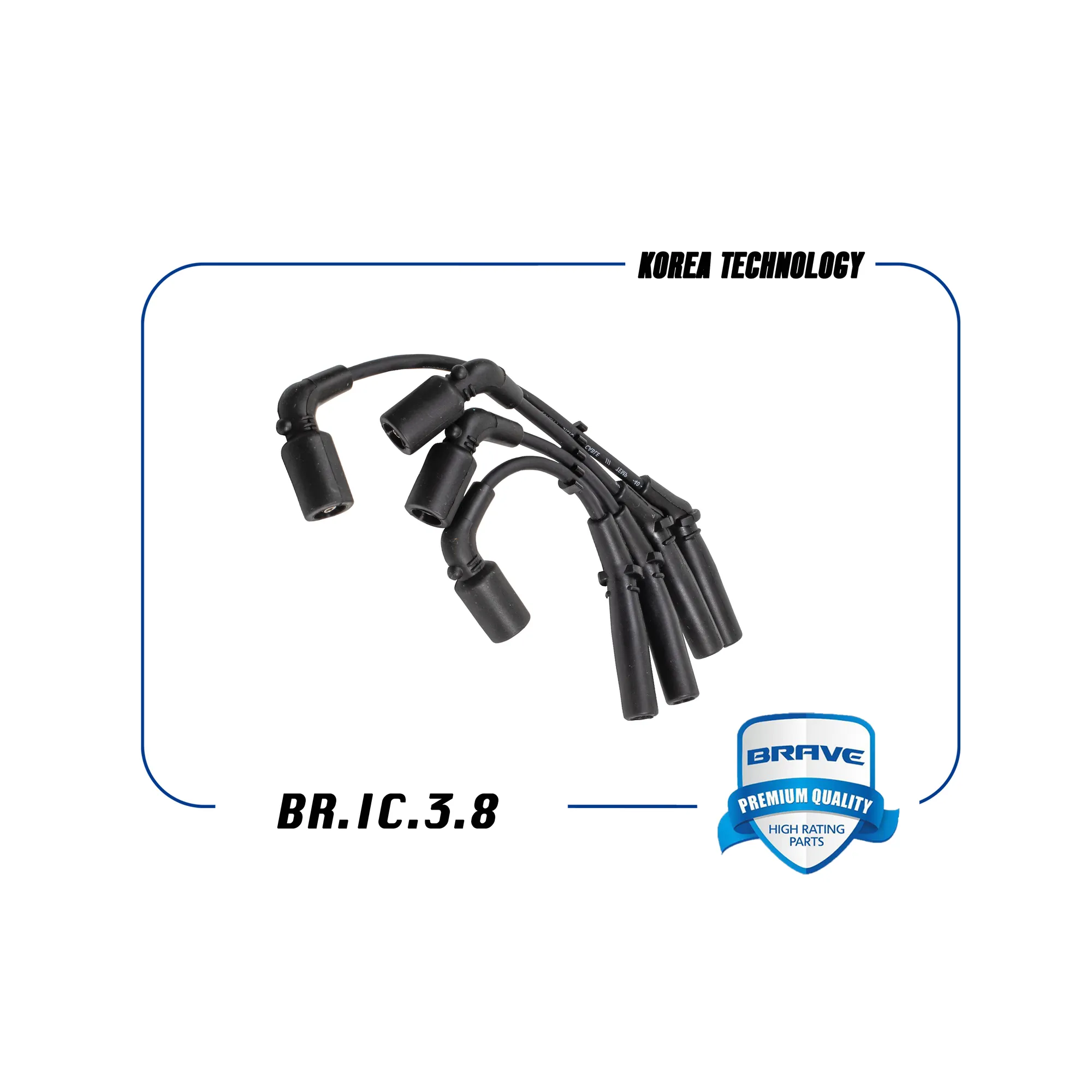 Высоковольтные провода силикон Daewoo Matiz1.0,Chevrolet Spark1.0,Chevrolet Aveo1 BRAVE BR.IC.3.8