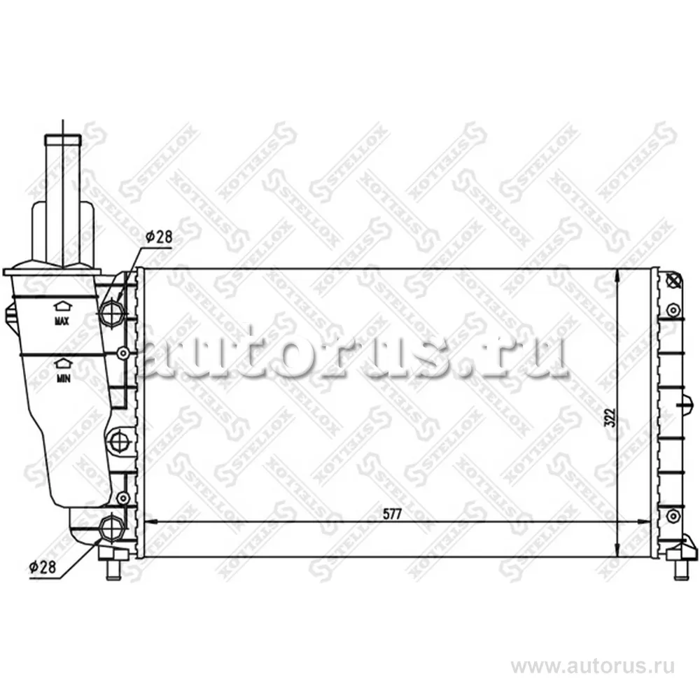 Радиатор системы охлаждения Fiat Punto 1.2 94-00 STELLOX 10-25084-SX