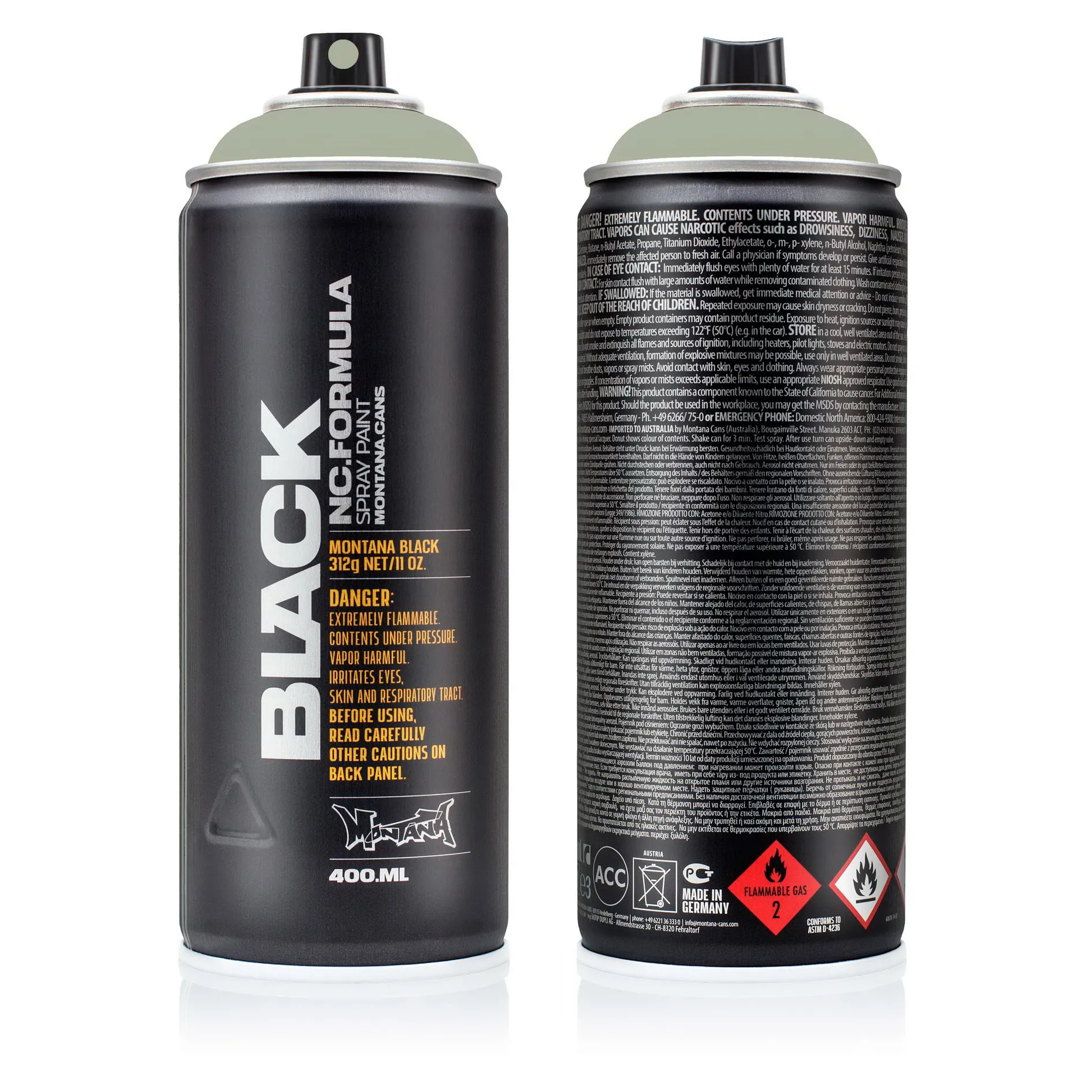 Краска BLACK серый туман MONTANA CANS 6510 BLK