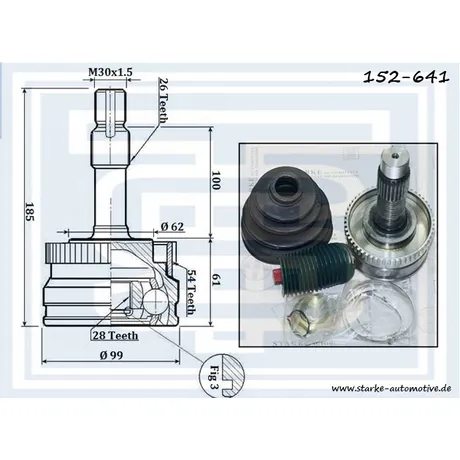 ШРУС MER W463 --08.97 с ABS STARKE 152-641