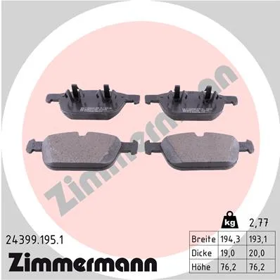 КОЛОДКИ ТОРМ. VOLVO XC60 09- ПЕРЕДНИЕ/ CITROEN C8/PEUGEOT 807 2. 0D-2. 2D 06- ZIMMERMANN 243991951