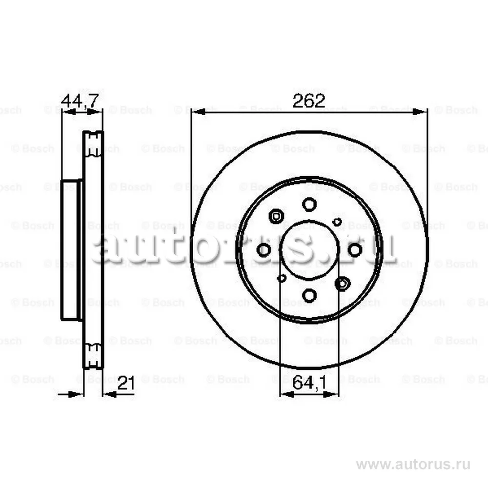 Диск тормозной передний BOSCH 0 986 478 174