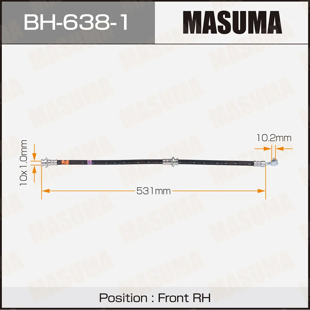 Шланг тормозной передний R NISSAN TEANA MASUMA BH-638-1